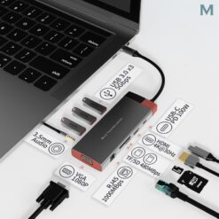 Alternative view of Mils Technologies 10 in 1 Type C Hub / USB-C Extension Adapter Dongle Card Reader