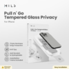Mils Technologies Pull n Go Tempered Glass Privacy for iPhone 16 17 Pro Max